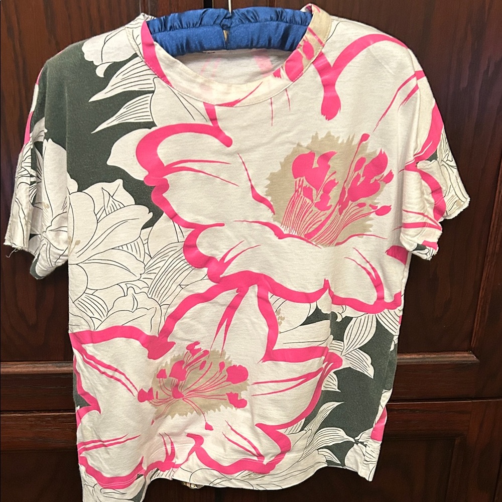 Marni Pink and Cream Graphic Tee